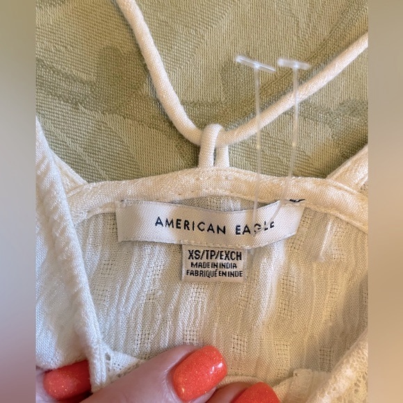 New American Eagle Outfitters Lightweight Lace Panels Straps Cross back Tunic XS - Picture 10 of 13